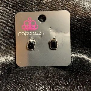 Black Pillow Cut Earrings